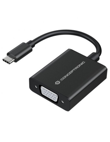 Adaptador usb tipo c a vga conceptronic 10.8cm - macho - hembra - negro