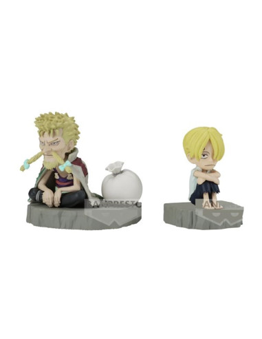 Figura banpresto one piece world collectable figure log stories sanji & zeff 6cm