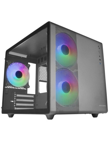 Caja ordenador mars gaming mc400 m - atx frgb cristal templado negro