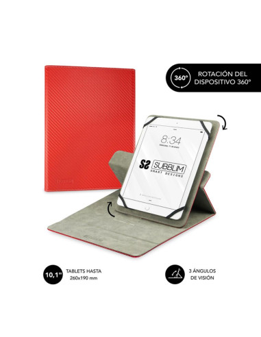 Funda subblim rotate 360 executive case para tablet 10.1pulgadas rojo