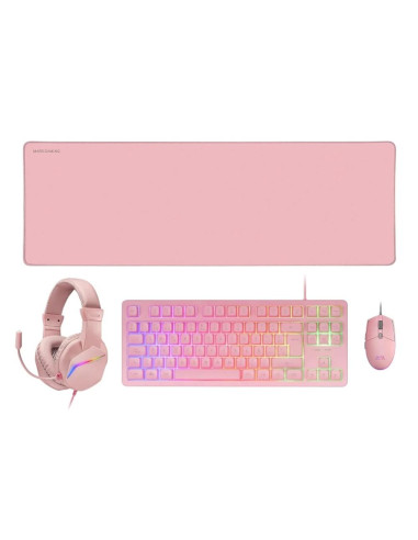 Teclado + raton 4 en 1 mars gaming mcp - rgb3p rosa