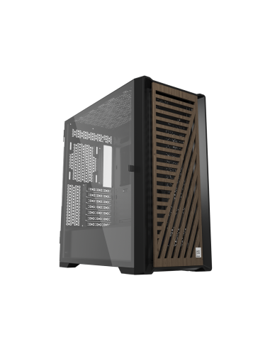 Caja phoenix artisan noble negra con frontal de madera atx cristal templado gaming cristal templado filtros antipolvo tipo c