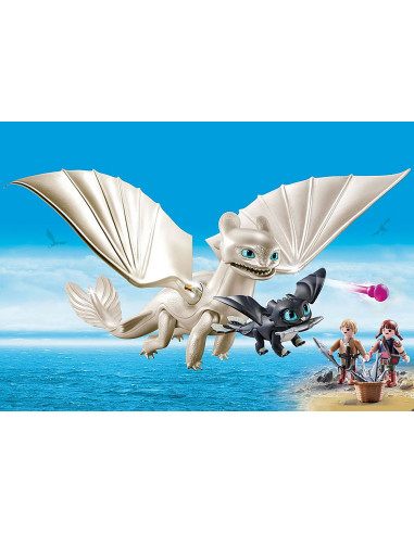 Playmobil como entrenar a tu dragon furia diurna y bebe dragon con niños