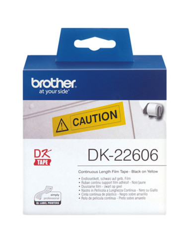 Etiquetas cinta continua brother amarilla dk22606 62mm