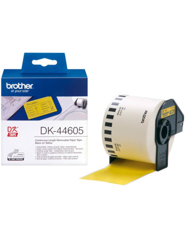 Etiquetas cinta continua brother amarilla dk44605 62mm