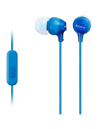 Auriculares sony mdr - ex15apb boton azul - microfono