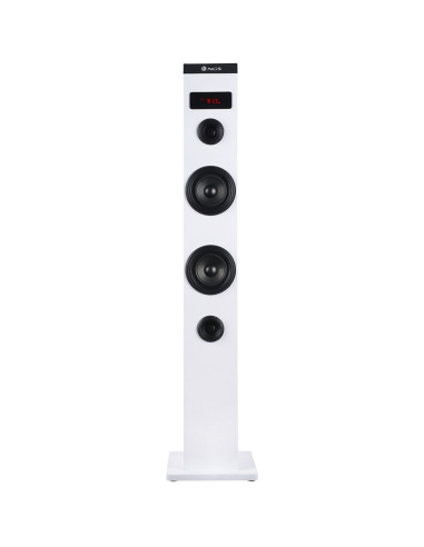 Altavoz torre ngs sky charm blanco - 50w - usb - bluetooth - radio fm - aux