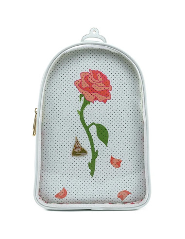 Mochila loungefly disney la bella y la bestia rosa