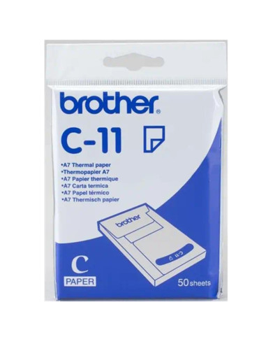 Pack de papel termico brother c11 a7 20 unidades 50 hojas - unidad