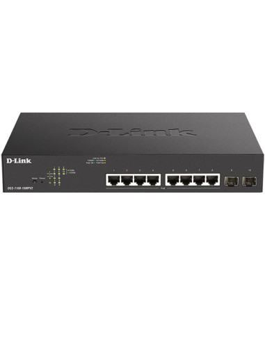 Switch d - link 8 puertos 10 - 100 - 1000 poe +2 gigabit sfp