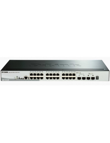 Switch d - link 28 puertos gestionable 24 gigabit ethernet 10 - 100 - 1000 poe 2 sfp smartpro