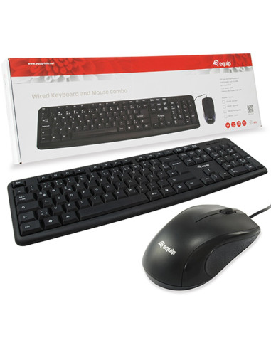 Kit teclado + mouse raton usb equip life color negro