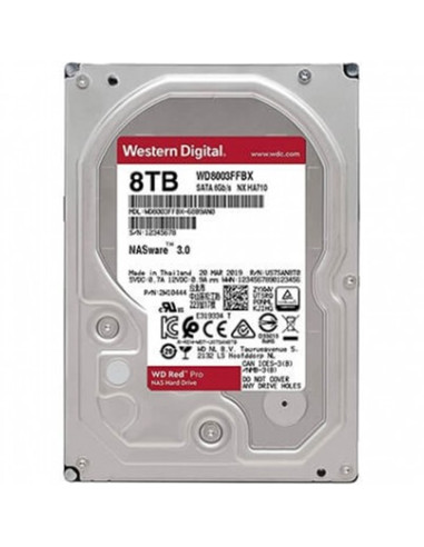 Disco duro interno hdd wd western digital nas red pro wd8003ffbx 8tb 3.5pulgadas sata 3 7200rpm 256mb