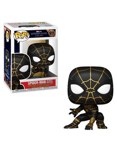 Funko pop marvel spiderman no way home spider - man traje dorado y negro 56827