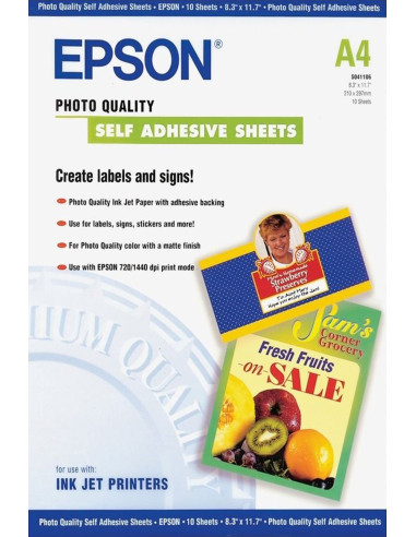 Papel epson autoadhesivo especial hq  a4 -  10 hojas