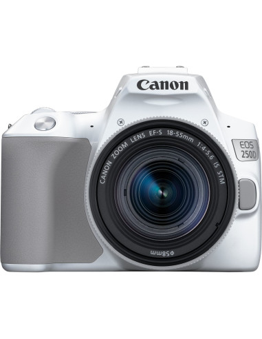 Camara digital canon reflex eos 250d wh+ef - s 18 - 55mm f - 4 - 5.6 is -  24.1mp -  digic 8 -  4k -  wifi -  bluetooth -  blan