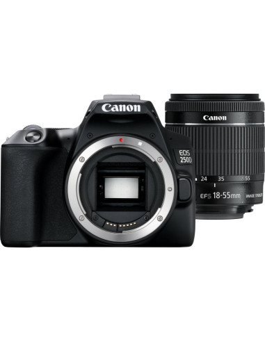 Camara digital canon reflex eos 250d+ef - s 18 - 55mm dc -  24.1mp -  digic 8 -  4k -  wifi -  bluetooth -  negro