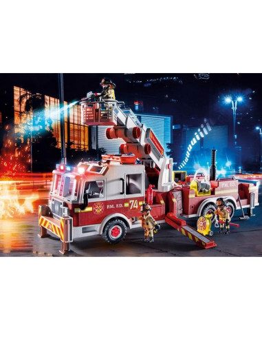 Playmobil vehiculos de rescate: camion de bomberos con escalera