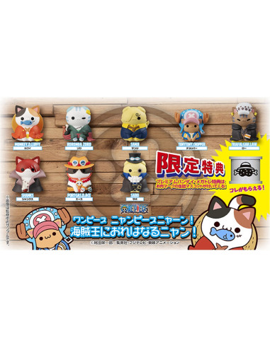 Set figuras megahouse nyanpiecenyan! vol.1 -  im gonna be king of paw - rates !! set one piece