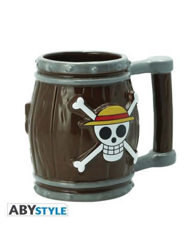 Taza 3d abysse one piece barril jolly roger logo