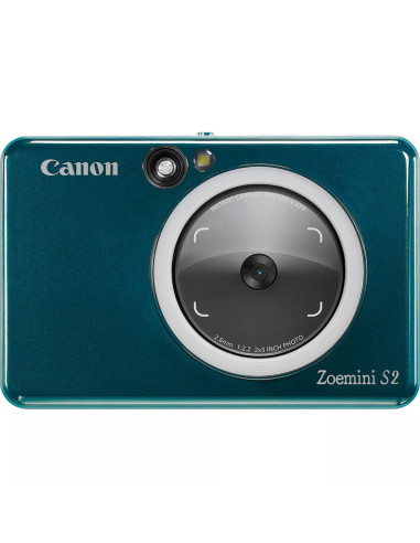 Camara impresora instantanea canon zoemini s2 azul turquesa -  8mp -  bluetooth -  capacidad 10 hojas