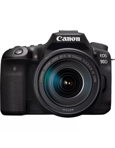 Camara digital canon eos 90d 18 - 135mm is usm -  32.5mp -  digic 8 -  45 puntos de enfoque -  4k -  wifi -  bluetooth