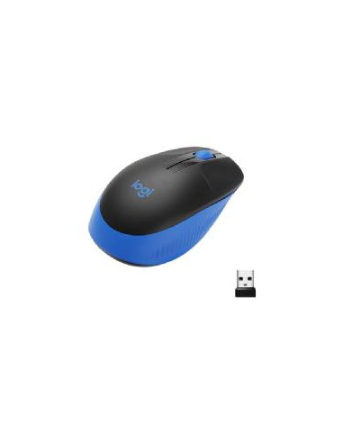 Mouse raton logitech m190 full size optico wireless inalambrico azul