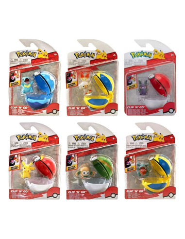 Pokeball pokemon clip 'n' go wave surtido de 6