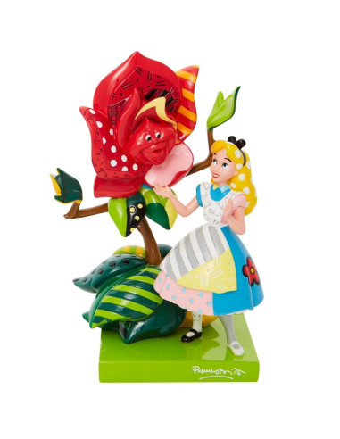 Figura enesco disney alicia en el pais de las maravillas alicia hablando con la rosa