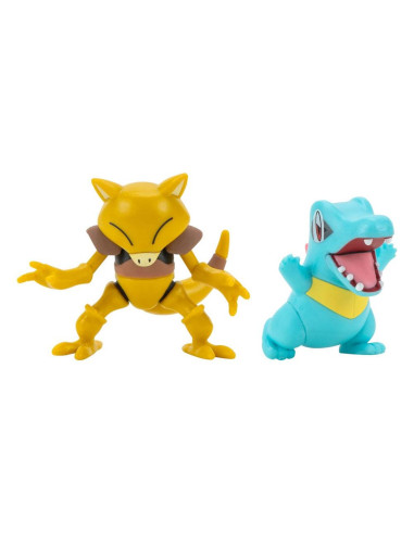 Pack de 2 figuras jazwares pokemon batalla totodile & abra 5 cm