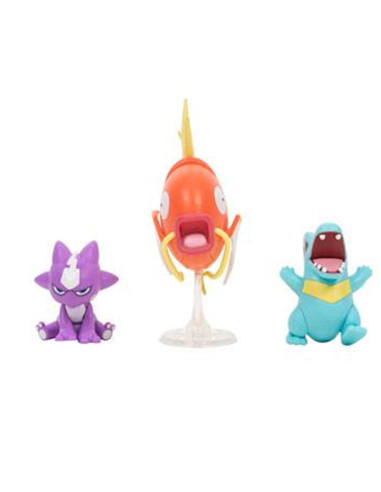 Pack de 3 figuras jazwares pokemon batalla totodile toxel y magikarp