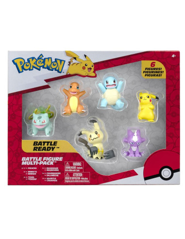 Pack de 6 figuras jazwares pokemon batalla surtido