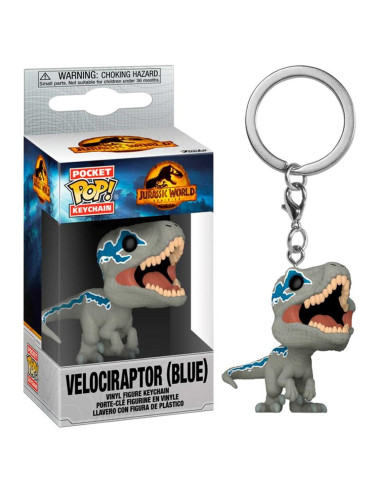 Funko pop keychain llavero jurassic park world velociraptor blue 55299