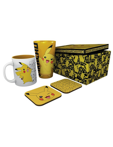 Pack vaso xxl + taza + dos posavasos gb eye pokemon pikachu