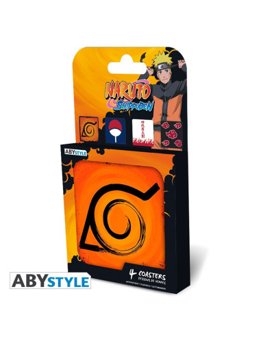 Set 4 posavasos naruto shippuden -  emblemas