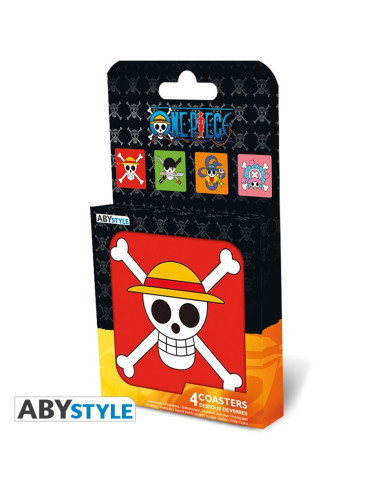 Set 4 posavasos one piece -  jolly rogers