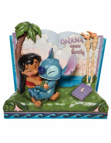 Figura decorativa enesco disney lilo & stitch libro ohana