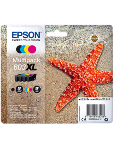 Multipack cartucho tinta epson 603xl c13t03a64010 negro -  cian -  amarillo -  magenta -  estrella de mar