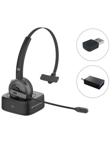 Auricular conceptronic bluetooth polona03bda con base de carga headset mono