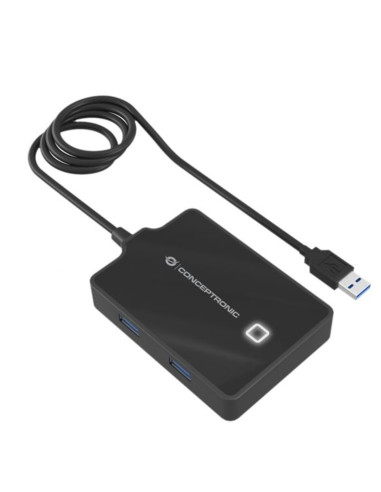 Hub usb 3.0 conceptronic hubbies11b 4 puertos y cable de 90cm con alimentador