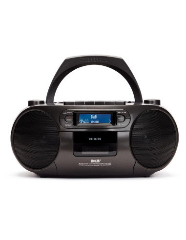 Radio cd - cassette portatil aiwa bbtc - 660 4w rms usb bluetooth negro