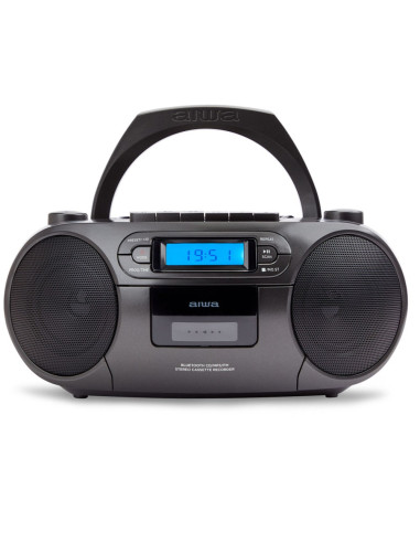 Radio cd - cassette portatil aiwa bbtc - 550 6w rms usb bluetooth negro