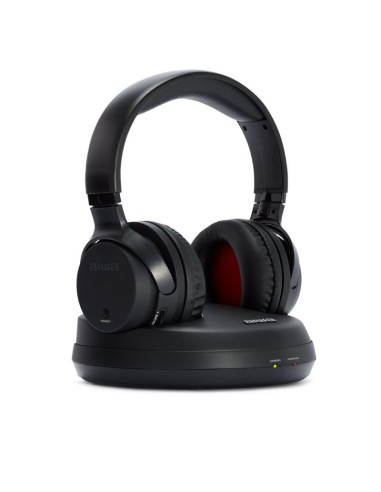 Auriculares inalambricos aiwa whf - 930d negro + base de carga