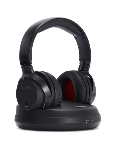 Auriculares inalambricos aiwa whf - 880 negro + base de carga