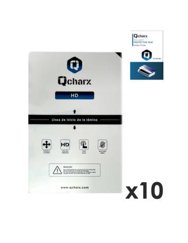 Laminas de proteccion frontales para tablet qcharx hidrogel hd  qx1 lite 10 unidades