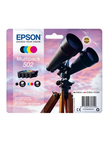 Multipack tinta epson 502 c13t02v64010 negro cian magenta amarillo ink