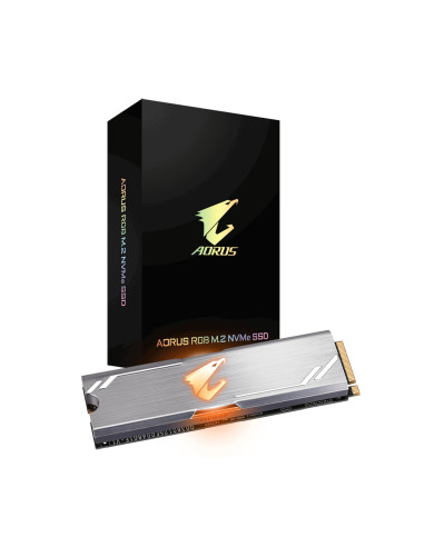 Disco duro interno solido hd m2 ssd 256gb gigabyte aorus rgb nvme 2280 lectura 3100mb - s escritura 1050mb - s gp - asm2ne2256g