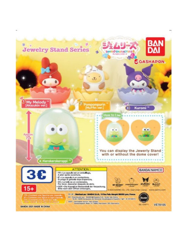 Set gashapon figuras bandai lote 40 articulos sanrio characters gemries 6 jewelry stand series