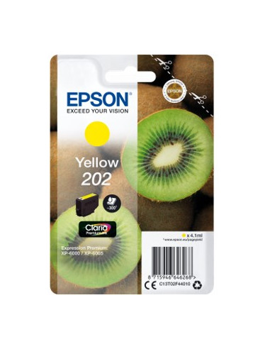 Cartucho tinta epson c13t02f44010 singlepack amarillo 202 claria premium ink xp - 6000 - xp - 6005 - kiwi