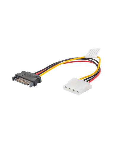 Cable alimentacion lanberg molex hembra -  sata macho 15cm